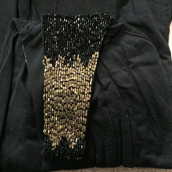 Forever XXI One Shoulder Black Beaded Tank Top - Picture 6 of 12